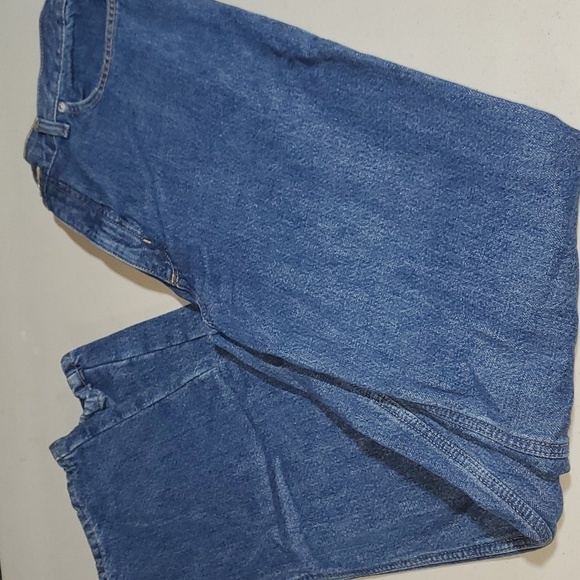 Lands' End Flannel Lined High Waisted Sz. 14 x 33 Blue Jeans - Picture 6 of 9